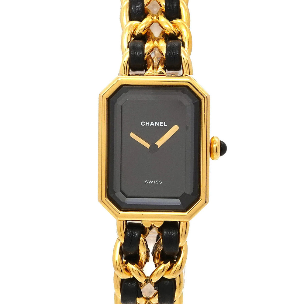 Chanel Premiere Large Size H0001 Women's Watch Black Gold Quartz